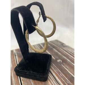 Women's Hammered Gold Hoop Earrings 1.2"